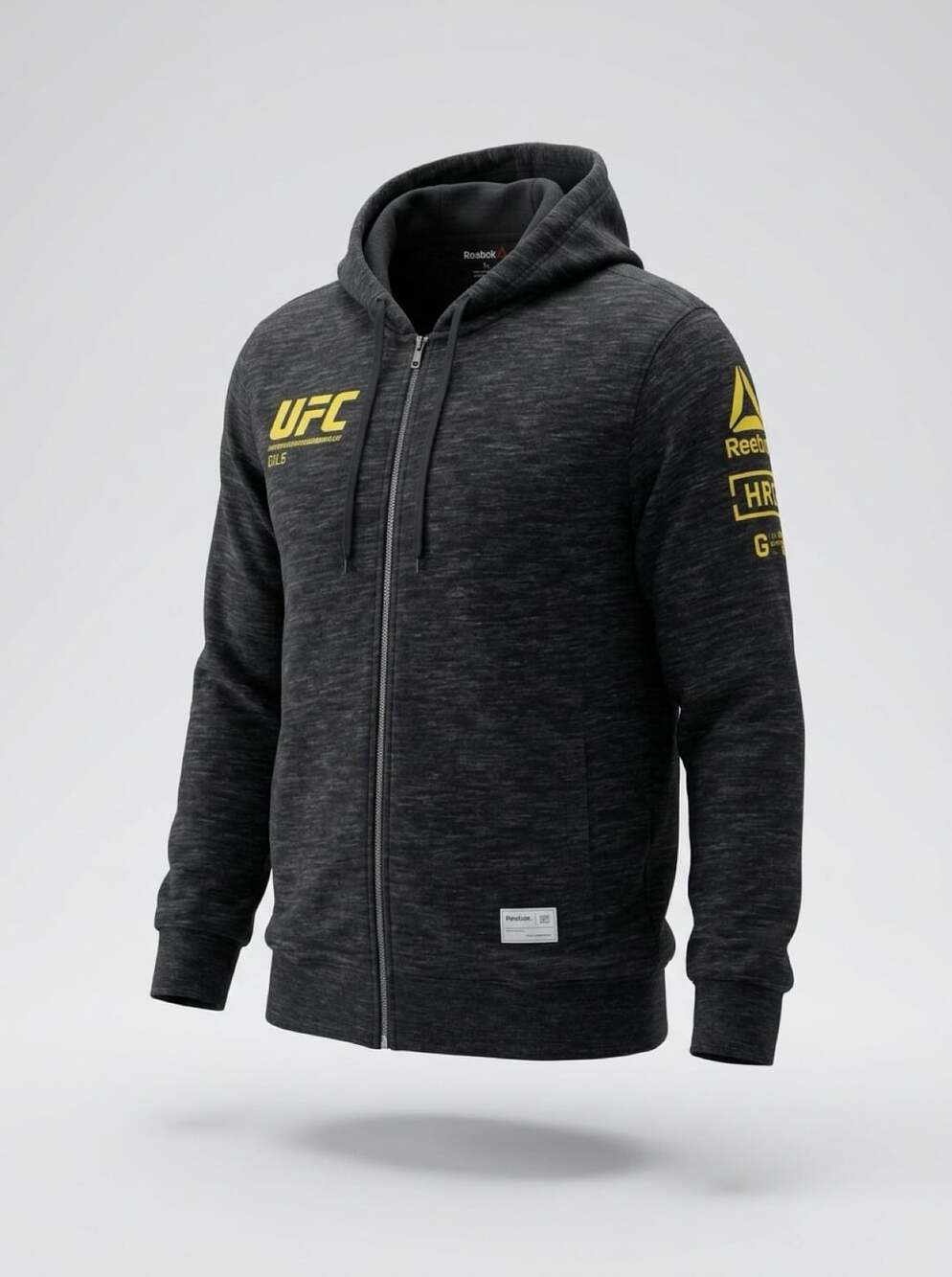Reebok UFC Fight For Yours Hoodie Men’s Full Zip MMA Walkout Fight Kit Gray